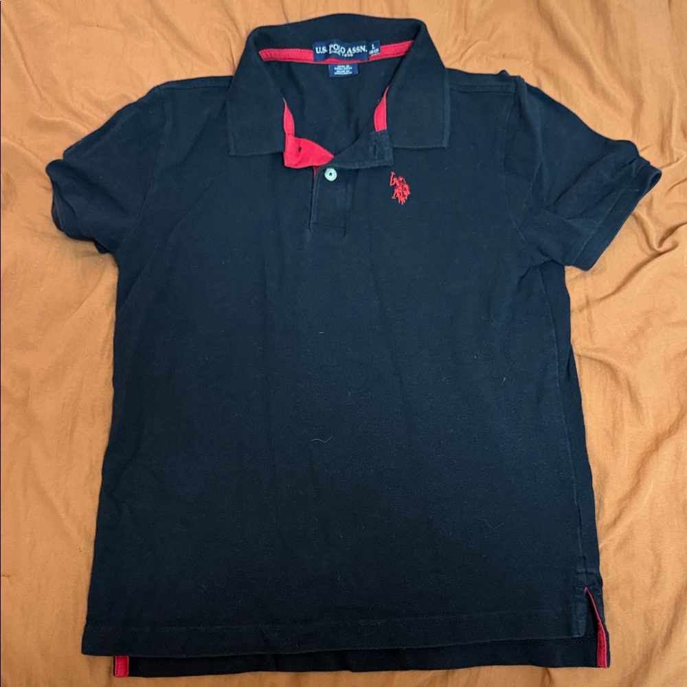 U.S. Polo Assn. Kids Navy Polo with Red Details